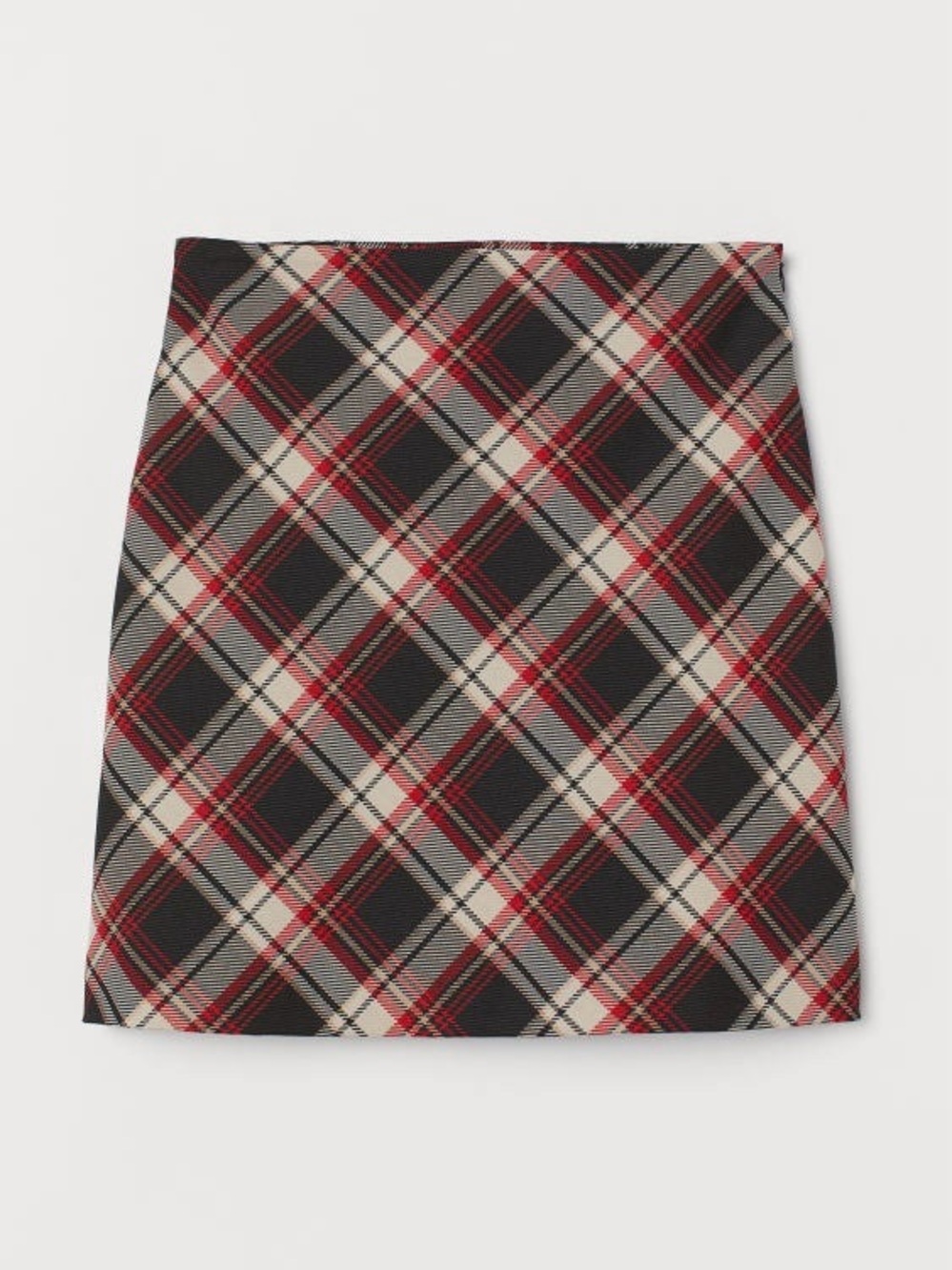 H&M Women's Classic Plaid Preppy Y2K Casual Red and Black Mini Tartan Skirt Sz 2
